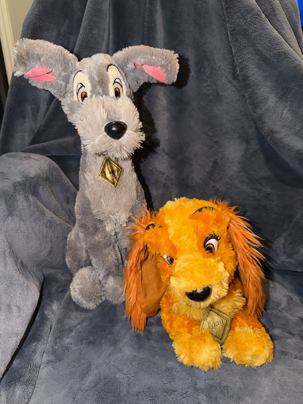 Lady and the Tramp Disney World Disneyland Plush Vintage Gold Tramp Dog